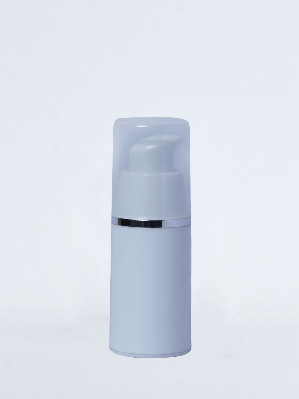 15 ML PP White PP Airless Bottles BA14 With Clear PP Over Cap